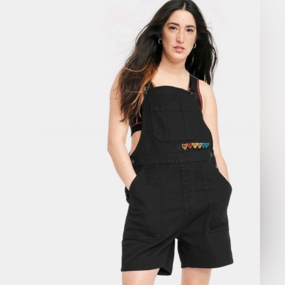 Target PRIDE shortall overalls shorts black jeans design by Humberto Cruz 3X NWT